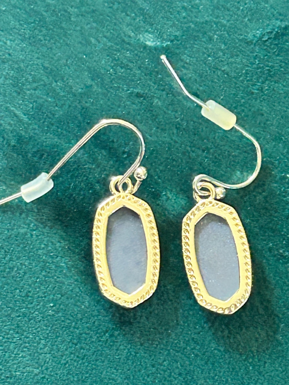 Kendra Scott Lee Oval Drusy Drop Pierced Earrings Gold Platinum - Picture 4 of 7